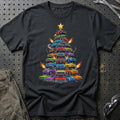 Cadillac Juletræ Christmas Tree T-Shirt-Beklædning-Cadillac-Sort-S-Garage Culture Shop- garage - man cave - merchandise