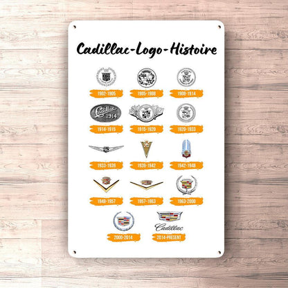 Cadillac Logo Histoire Skilte, Musemåtte, Dørmåtte , Plakat-Skilte-Cadillac-Garage Culture Shop- garage - man cave - merchandise
