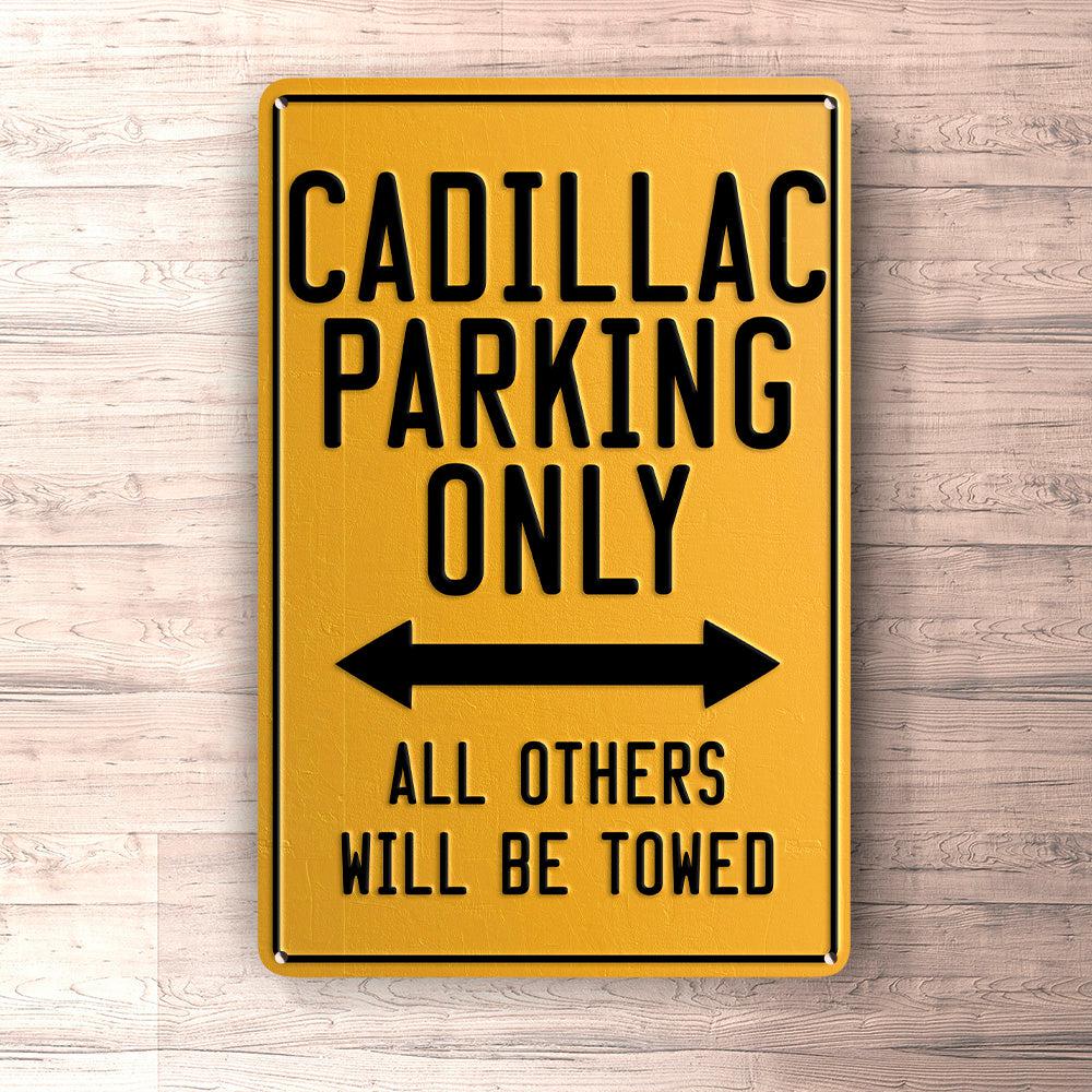 Cadillac Parking Only Skilte, Musemåtte, Dørmåtte-Parking skilte-Cadillac-Garage Culture Shop- garage - man cave - merchandise