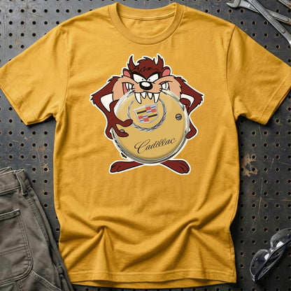 Cadillac TAZ Unisex T-Shirt , Bomuld-Beklædning-Cadillac-Guld-S-Garage Culture Shop- garage - man cave - merchandise