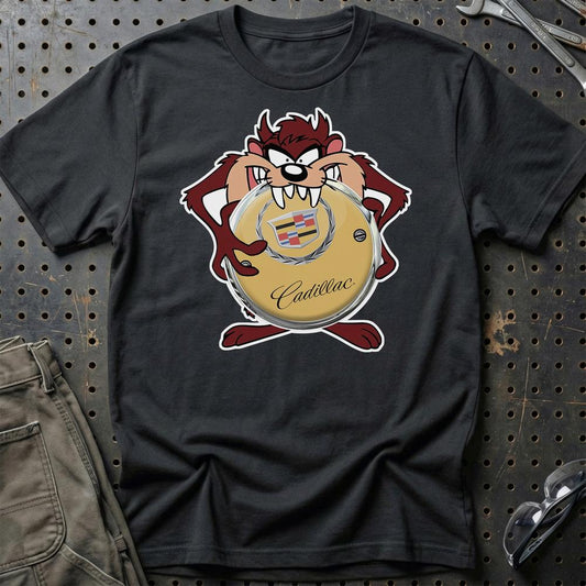 Cadillac TAZ Unisex T-Shirt , Bomuld-Beklædning-Cadillac-Sort-S-Garage Culture Shop- garage - man cave - merchandise