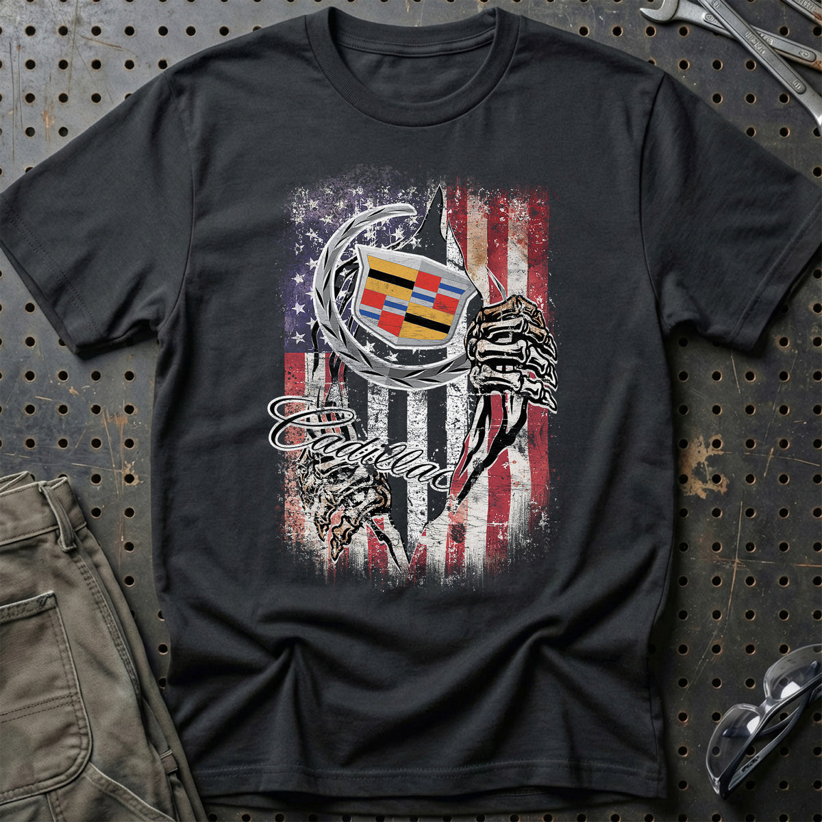 
Cadillac US Flag Unisex T-Shirt – Sort – print foran