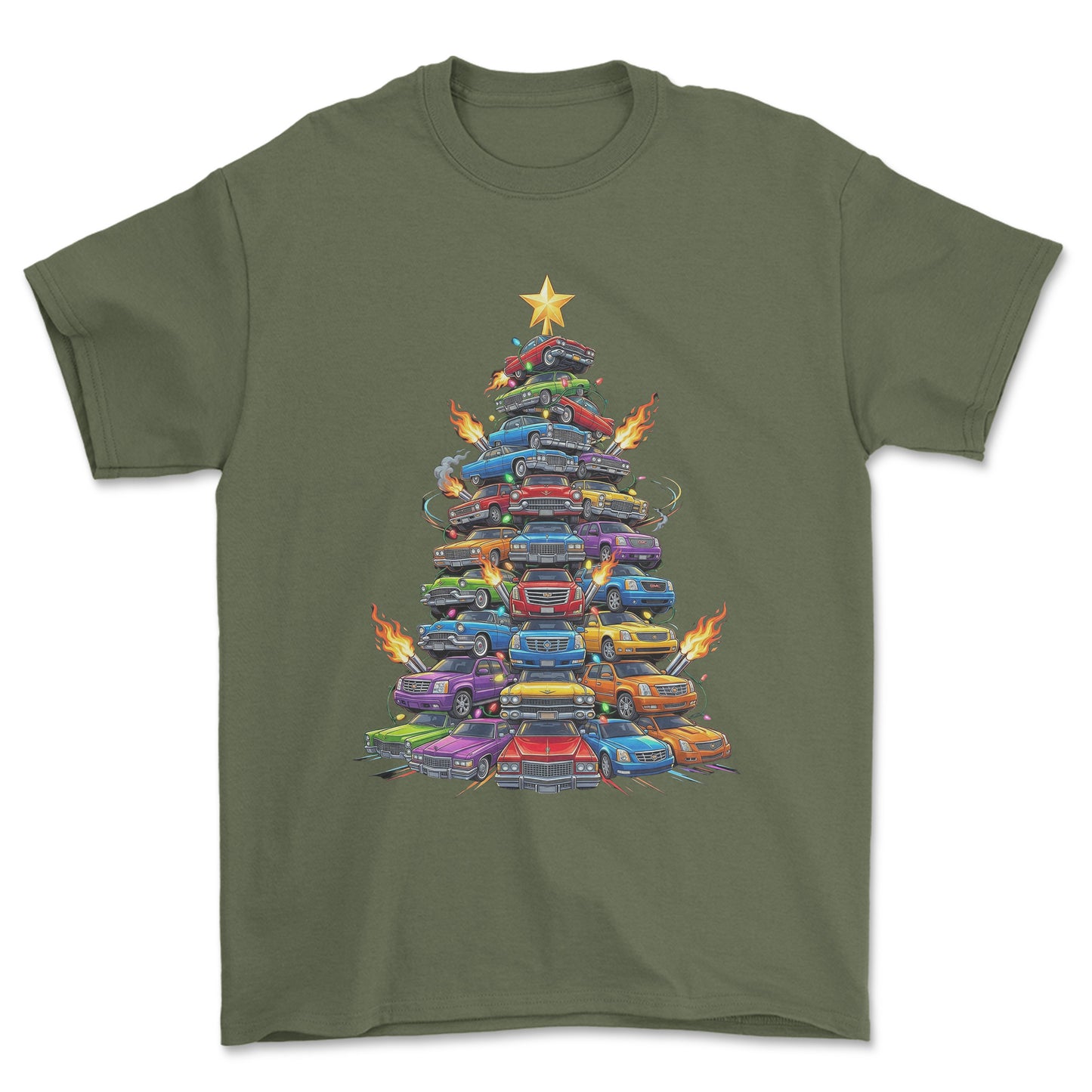Cadillac Juletræ Christmas Tree - Unisex T-Shirt