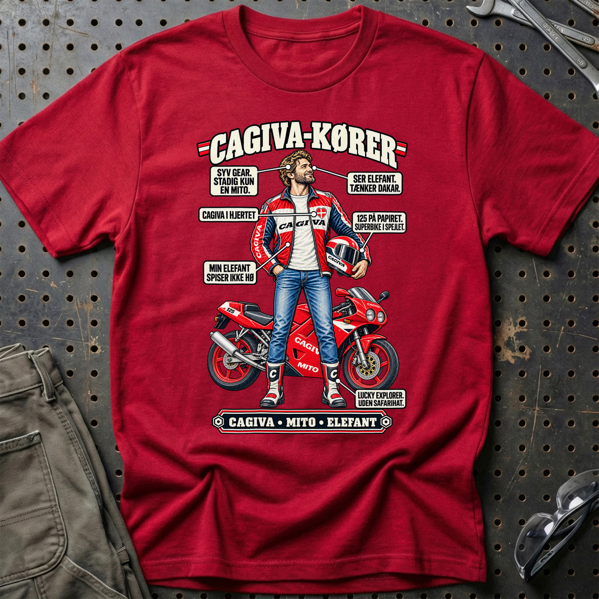 
Cagiva-Kører T-Shirt – Rød