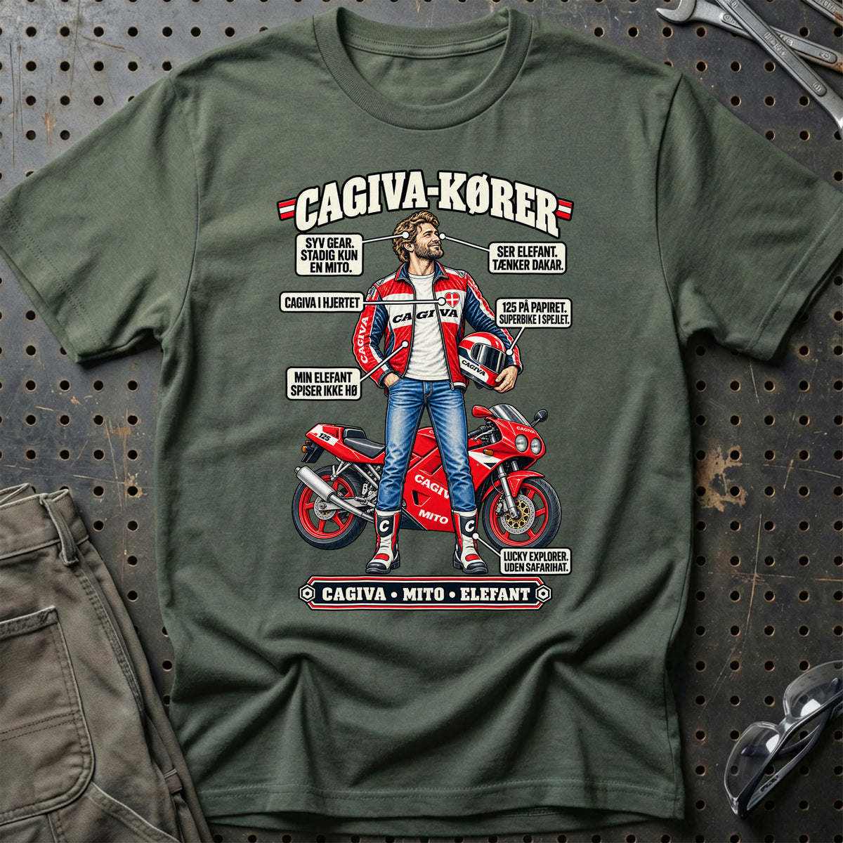 
Cagiva-Kører T-Shirt – Grøn Militær