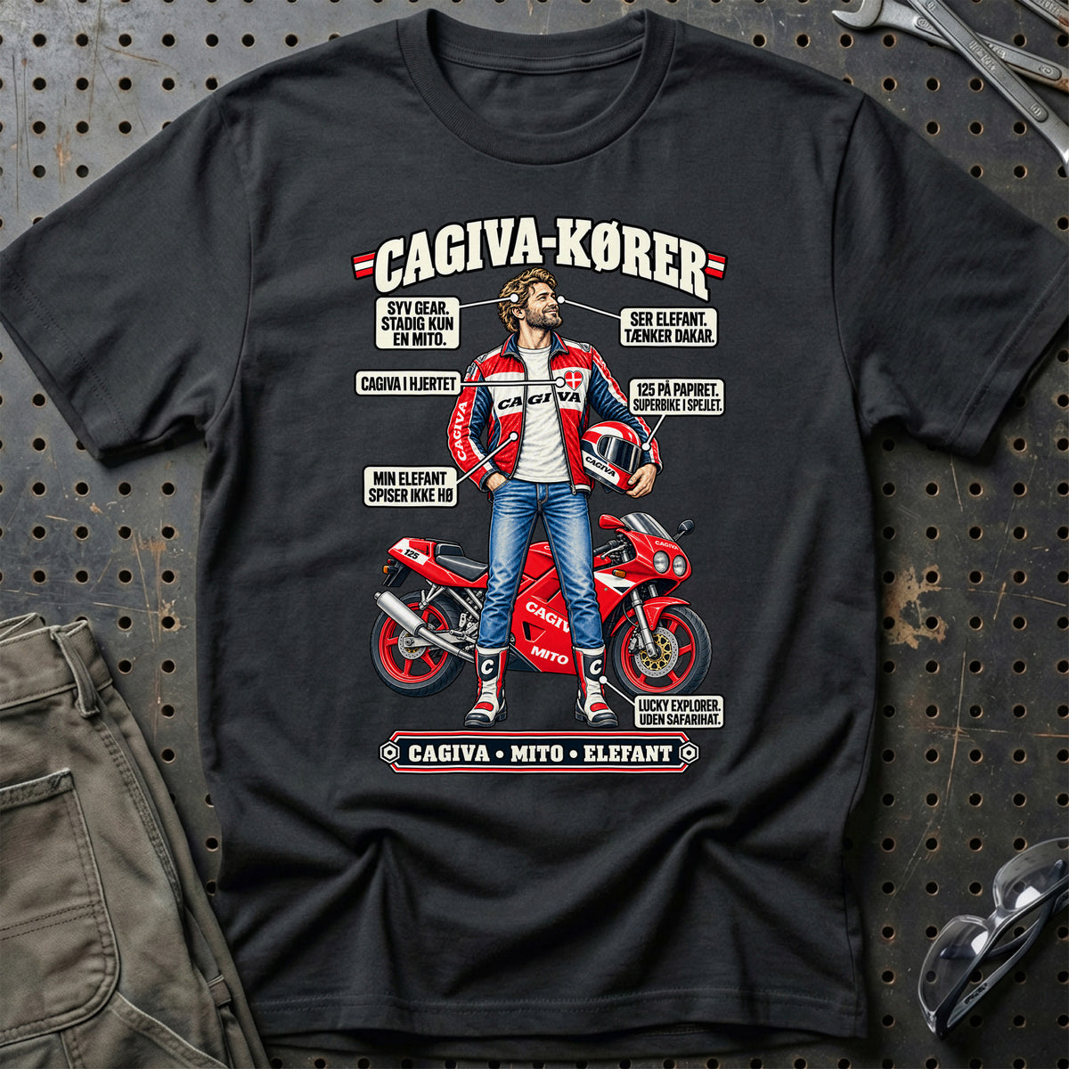 
Cagiva-Kører T-Shirt – Sort