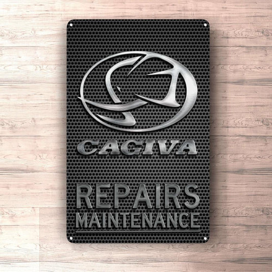 Cagiva Repairs Maintenance Skilte, Musemåtte, Dørmåtte , Plakat-Skilte-Cagiva-Garage Culture Shop- garage - man cave - merchandise