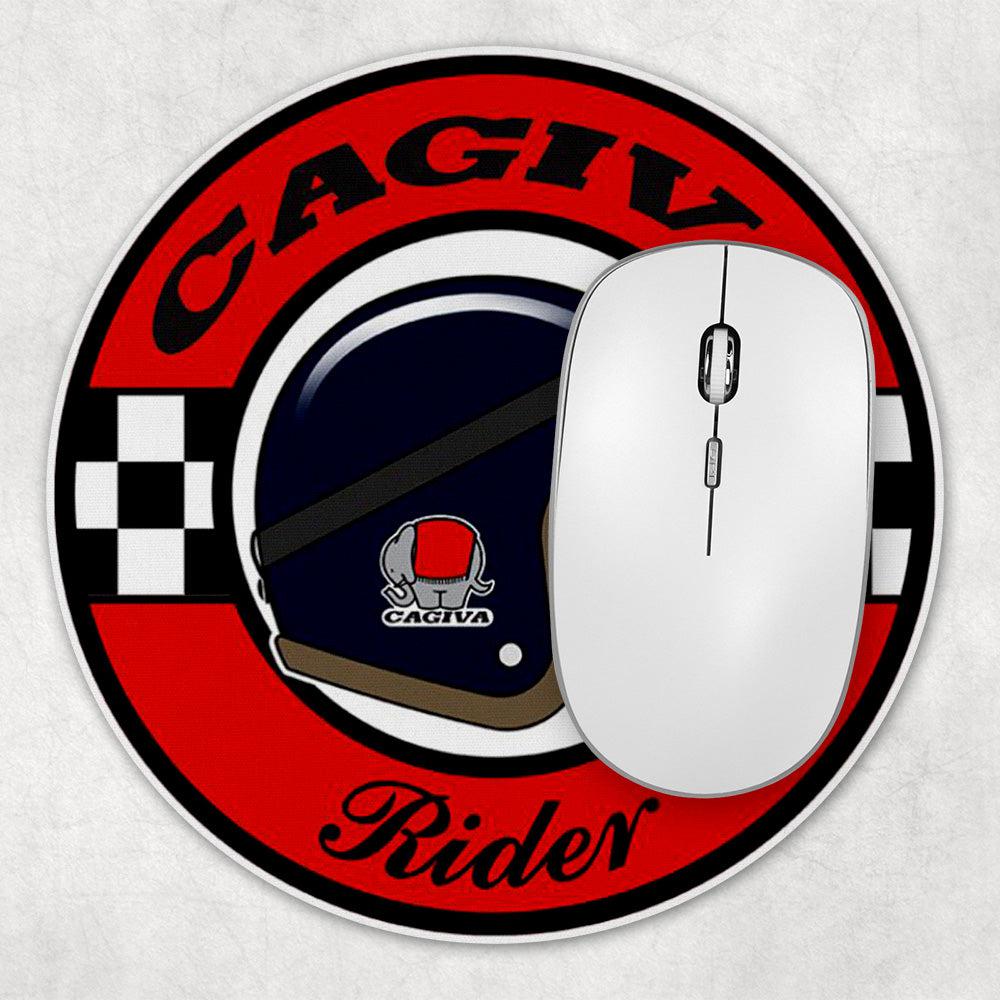 Cagiva Rider Runde Skilte , Musemåtte Rundt , Kop Underlag, Underlagssæt-Runde Skilte-Cagiva-Garage Culture Shop- garage - man cave - merchandise
