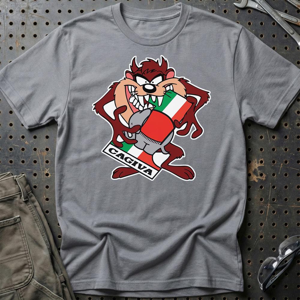 Cagiva TAZ Unisex T-Shirt , Bomuld-Beklædning-Cagiva-Grå Sport-S-Garage Culture Shop- garage - man cave - merchandise