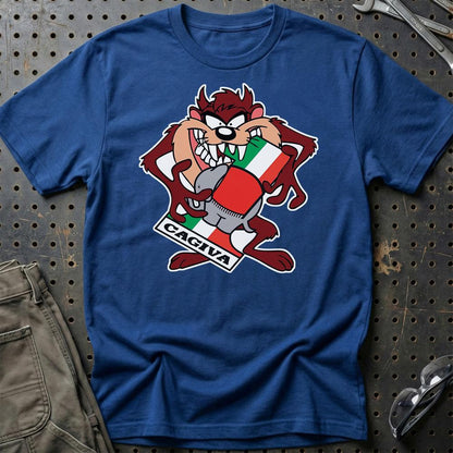 Cagiva TAZ Unisex T-Shirt , Bomuld-Beklædning-Cagiva-Blå Royal-S-Garage Culture Shop- garage - man cave - merchandise