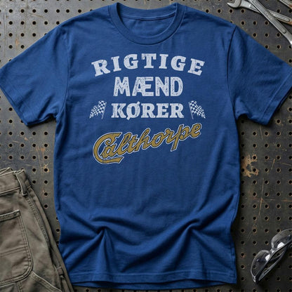 Calthorpe Rigtige Mænd Kører - Unisex T-Shirt , Bomuld-Beklædning-Calthorpe-Blå Royal-S-Garage Culture Shop- garage - man cave - merchandise