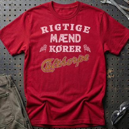 Calthorpe Rigtige Mænd Kører - Unisex T-Shirt , Bomuld-Beklædning-Calthorpe-Rød-S-Garage Culture Shop- garage - man cave - merchandise