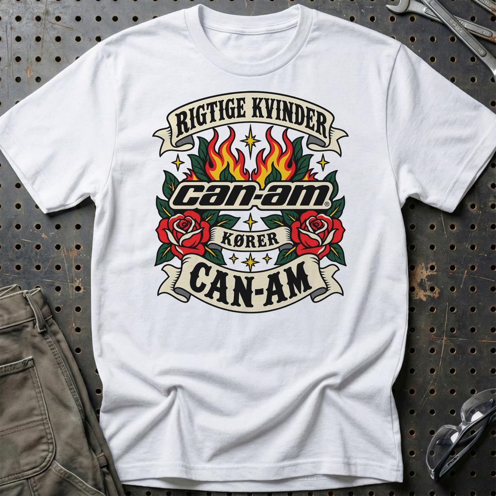 
Produktbillede af Can-Am Rigtige Kvinder Kører – Roser og Flammer T-Shirt