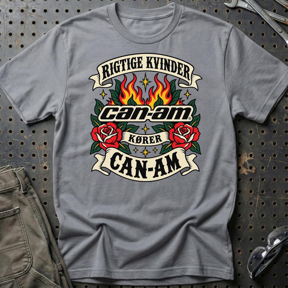 
Produktbillede af Can-Am Rigtige Kvinder Kører – Roser og Flammer T-Shirt