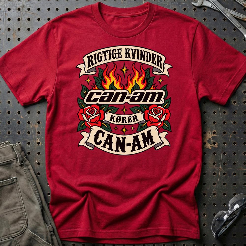 
Produktbillede af Can-Am Rigtige Kvinder Kører – Roser og Flammer T-Shirt