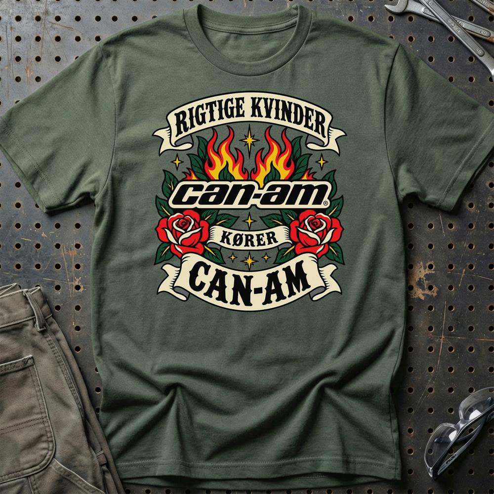 
Produktbillede af Can-Am Rigtige Kvinder Kører – Roser og Flammer T-Shirt