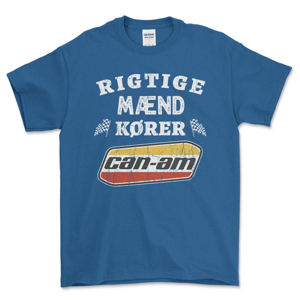 Can-Am Rigtige Mænd Kører - Unisex T-Shirt , Bomuld-Beklædning-Can-Am-Blå Royal-S-Forside-Garage Culture Shop- garage - man cave - merchandise