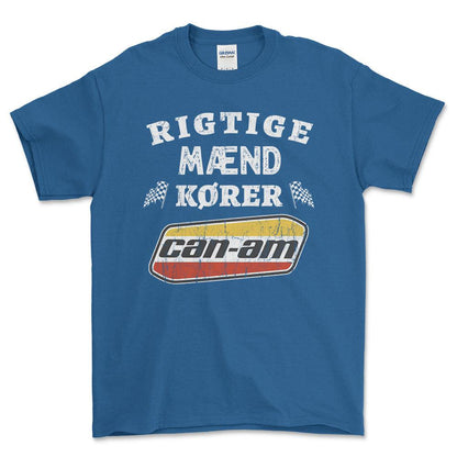Can-Am Rigtige Mænd Kører - Unisex T-Shirt , Bomuld-Beklædning-Can-Am-Blå Royal-S-Forside-Garage Culture Shop- garage - man cave - merchandise
