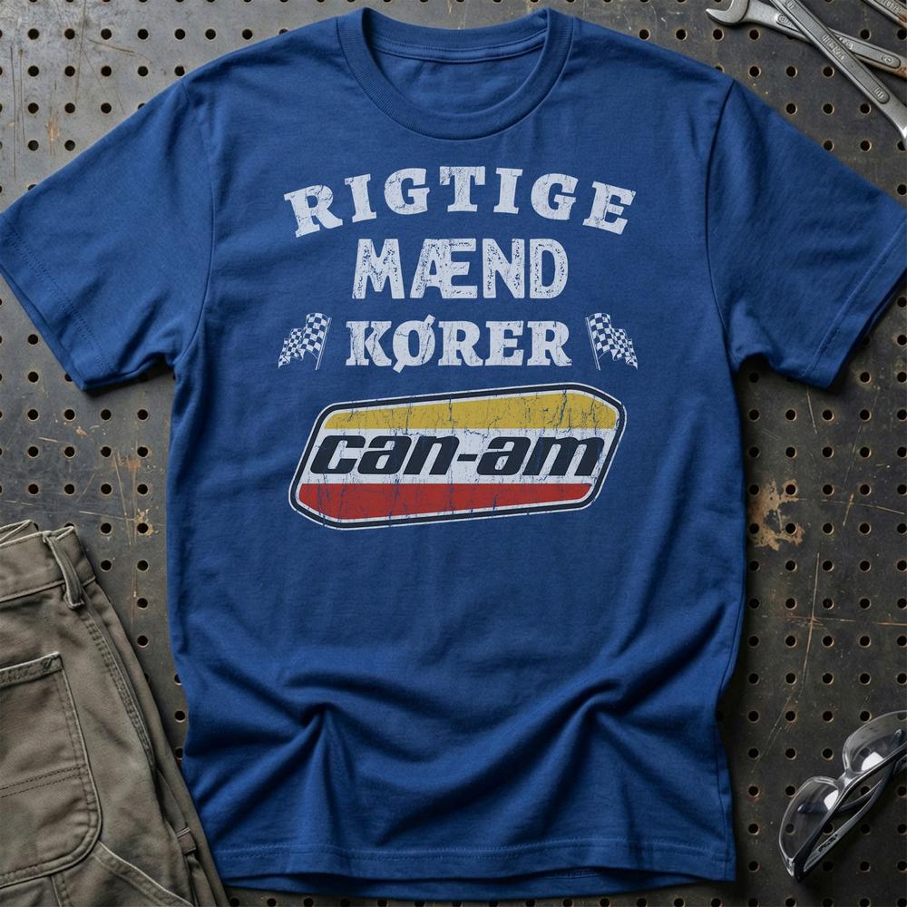 Can-Am Rigtige Mænd Kører - Unisex T-Shirt , Bomuld-Beklædning-Can-Am-Blå Royal-S-Garage Culture Shop- garage - man cave - merchandise