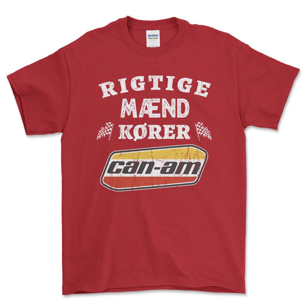 Can-Am Rigtige Mænd Kører - Unisex T-Shirt , Bomuld-Beklædning-Can-Am-Rød-S-Forside-Garage Culture Shop- garage - man cave - merchandise