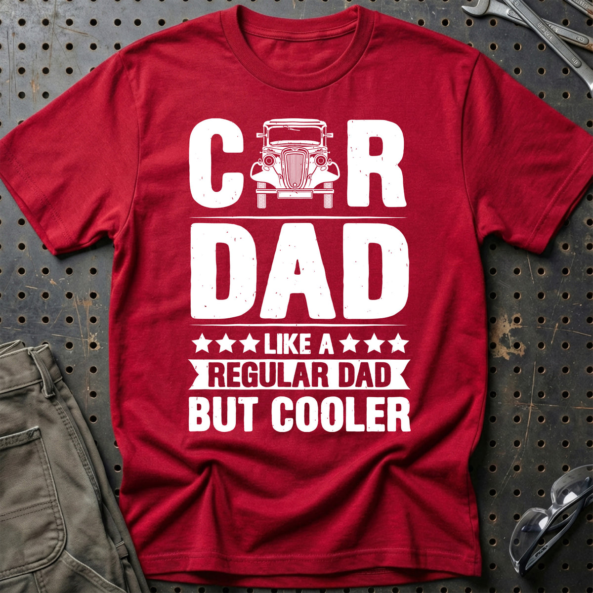 
Car Dad Like A Regular Dad But Cooler T-Shirt – Rød