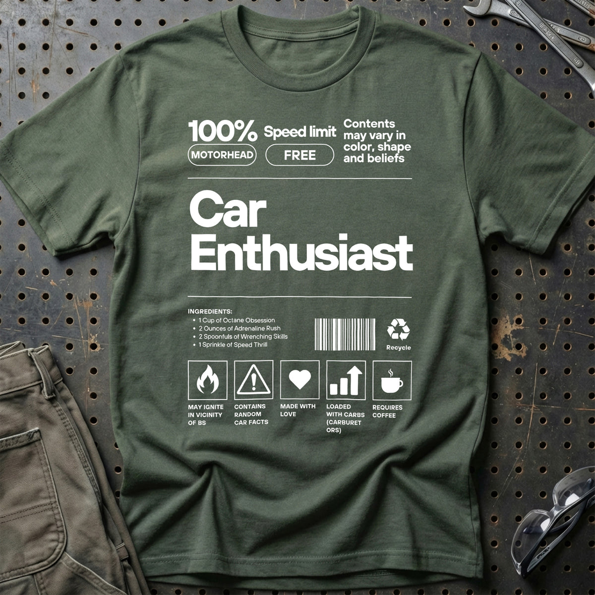 
Car Entusiasts T-Shirt – Grøn Militær