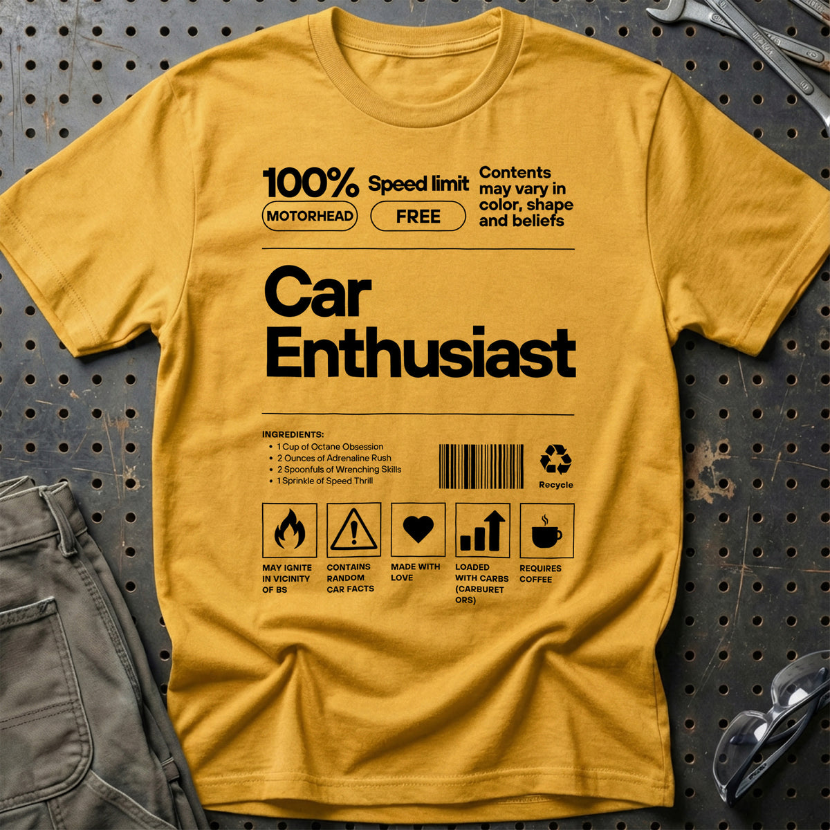 
Car Entusiasts T-Shirt – Guld