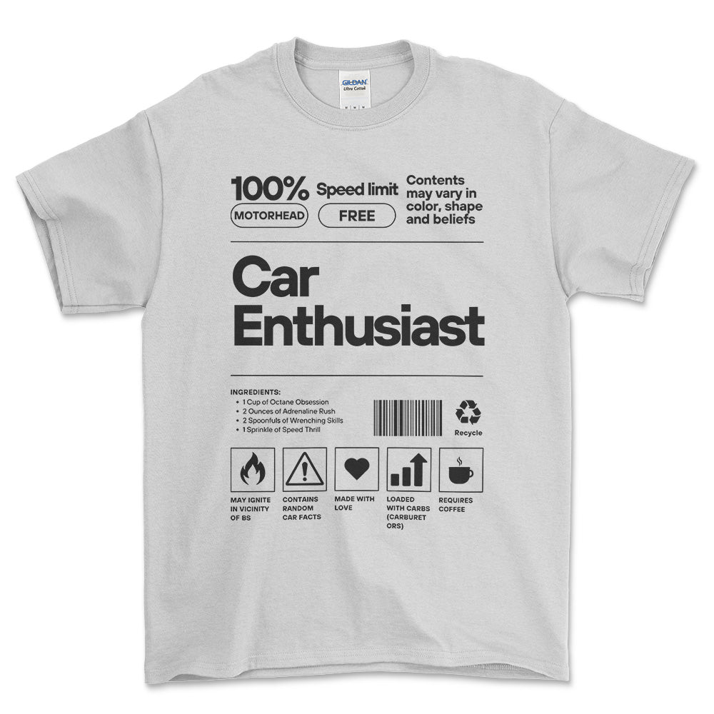 Car Entusiasts Unisex T-Shirt , Bomuld-Beklædning-Garage Culture-Hvid-S-Forside-Garage Culture Shop- garage - man cave - merchandise