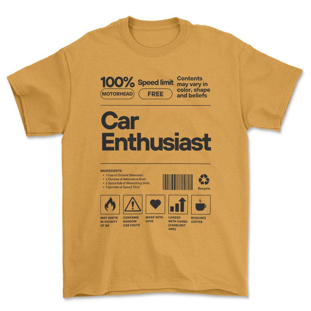 Car Entusiasts Unisex T-Shirt , Bomuld-Beklædning-Garage Culture-Guld-S-Garage Culture Shop- garage - man cave - merchandise