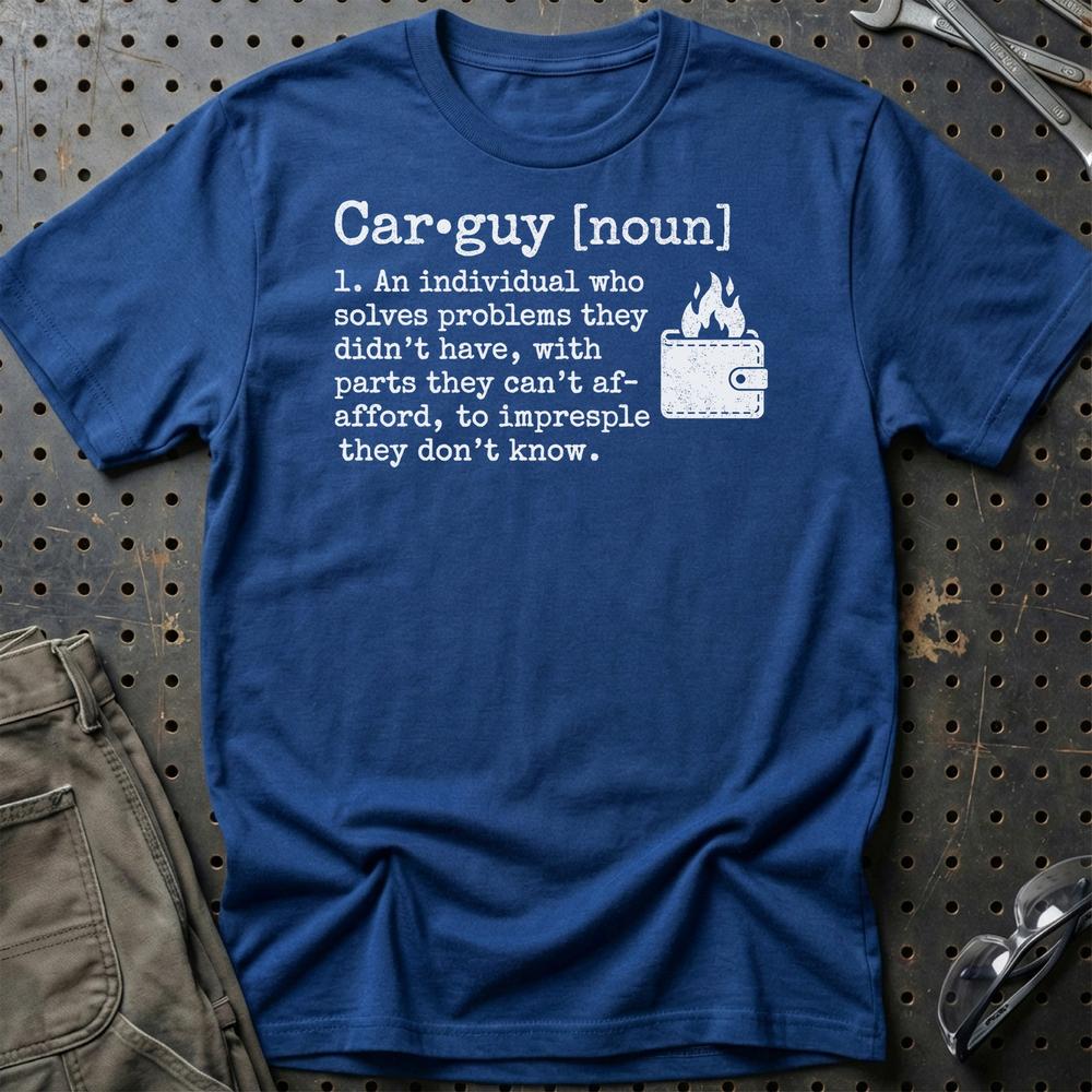 Car Guy - Unisex T-Shirt , Bomuld-Beklædning-Garage Culture-Blå Royal-S-Garage Culture Shop- garage - man cave - merchandise