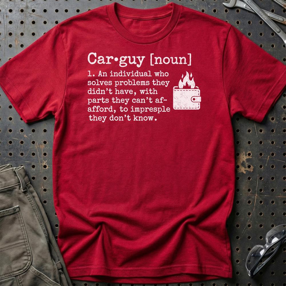 Car Guy - Unisex T-Shirt , Bomuld-Beklædning-Garage Culture-Rød-S-Garage Culture Shop- garage - man cave - merchandise
