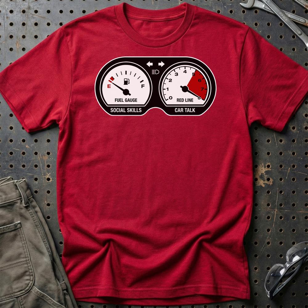 Car Talk - Unisex T-Shirt , Bomuld-Beklædning-Garage Culture-Rød-S-Garage Culture Shop- garage - man cave - merchandise
