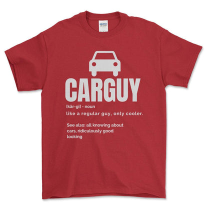 Carguy T-Shirt , Bomuld-Beklædning-Garage Culture-Rød-S-Forside-Garage Culture Shop- garage - man cave - merchandise