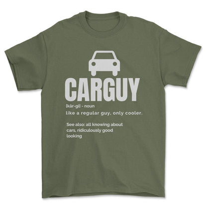 Carguy T-Shirt , Bomuld-Beklædning-Garage Culture-Grøn Militær-S-Forside-Garage Culture Shop- garage - man cave - merchandise