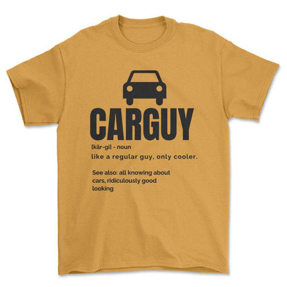 Carguy T-Shirt , Bomuld-Beklædning-Garage Culture-Guld-S-Forside-Garage Culture Shop- garage - man cave - merchandise