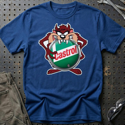 Castrol TAZ Unisex T-Shirt , Bomuld-Beklædning-Motoroil-Blå Royal-S-Garage Culture Shop- garage - man cave - merchandise