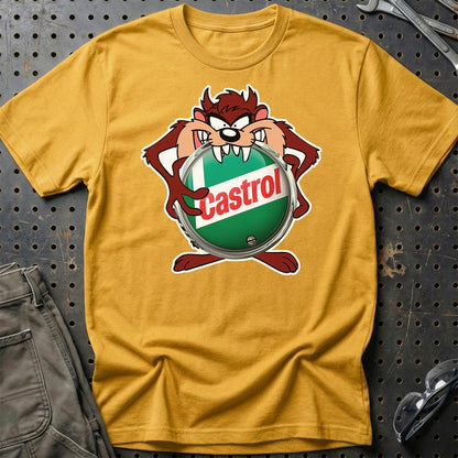 Castrol TAZ Unisex T-Shirt , Bomuld-Beklædning-Motoroil-Guld-S-Garage Culture Shop- garage - man cave - merchandise