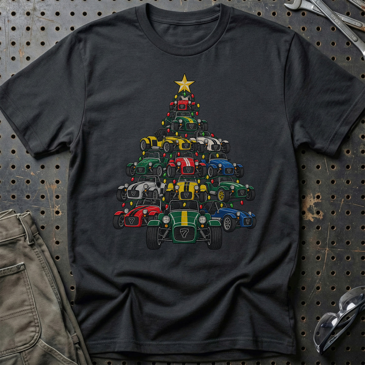 Caterham Juletræ T-Shirt-Beklædning-Caterham-Sort-S-Garage Culture Shop- garage - man cave - merchandise