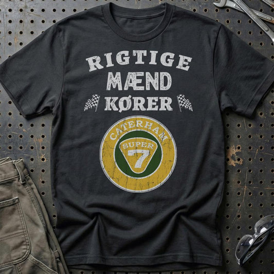 Caterham Rigtige Mænd Kører - Unisex T-Shirt , Bomuld-Beklædning-Caterham-Sort-S-Garage Culture Shop- garage - man cave - merchandise
