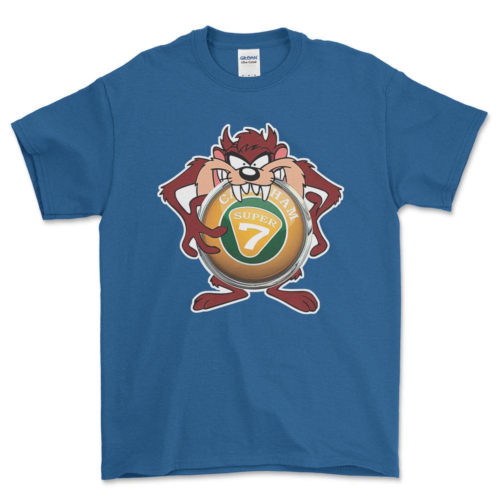 Caterham TAZ Unisex T-Shirt , Bomuld-Beklædning-Caterham-Blå Royal-S-Forside-Garage Culture Shop- garage - man cave - merchandise