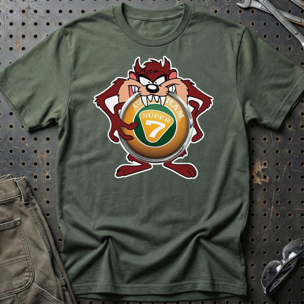Caterham TAZ Unisex T-Shirt , Bomuld-Beklædning-Caterham-Grøn Militær-S-Garage Culture Shop- garage - man cave - merchandise
