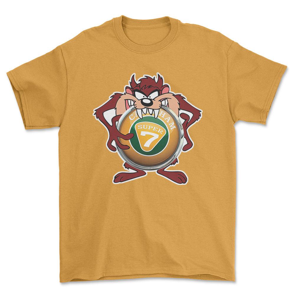 Caterham TAZ Unisex T-Shirt , Bomuld-Beklædning-Caterham-Guld-S-Forside-Garage Culture Shop- garage - man cave - merchandise