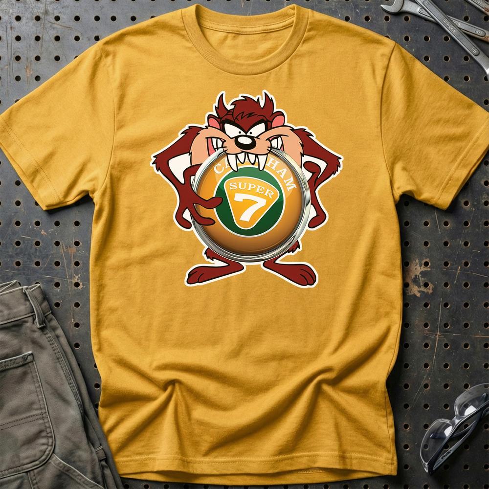 Caterham TAZ Unisex T-Shirt , Bomuld-Beklædning-Caterham-Guld-S-Garage Culture Shop- garage - man cave - merchandise