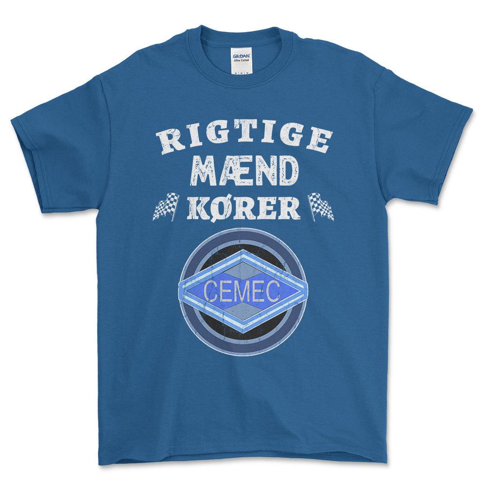 Cemec Rigtige Mænd Kører - Unisex T-Shirt , Bomuld-Beklædning-Cemec-Blå Royal-S-Forside-Garage Culture Shop- garage - man cave - merchandise