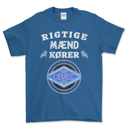 Cemec Rigtige Mænd Kører - Unisex T-Shirt , Bomuld-Beklædning-Cemec-Blå Royal-S-Forside-Garage Culture Shop- garage - man cave - merchandise