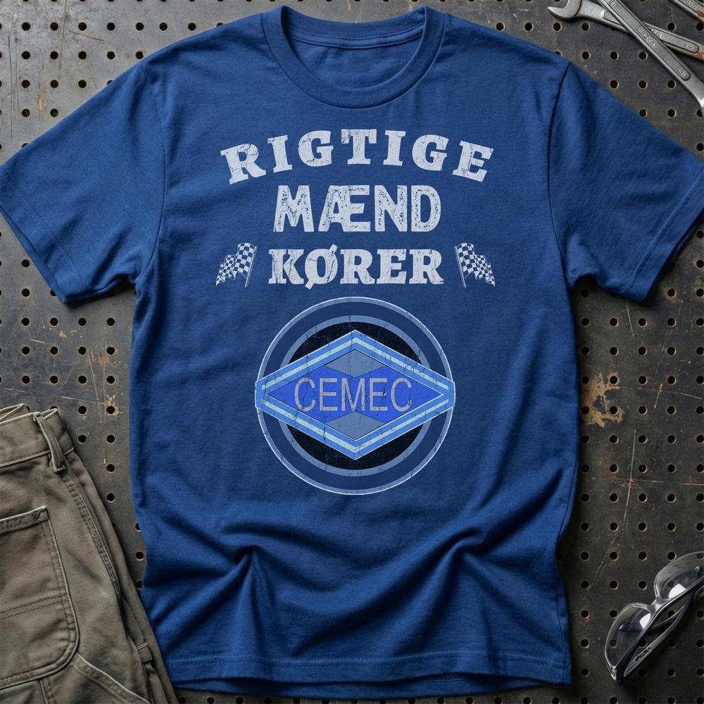 Cemec Rigtige Mænd Kører - Unisex T-Shirt , Bomuld-Beklædning-Cemec-Blå Royal-S-Garage Culture Shop- garage - man cave - merchandise