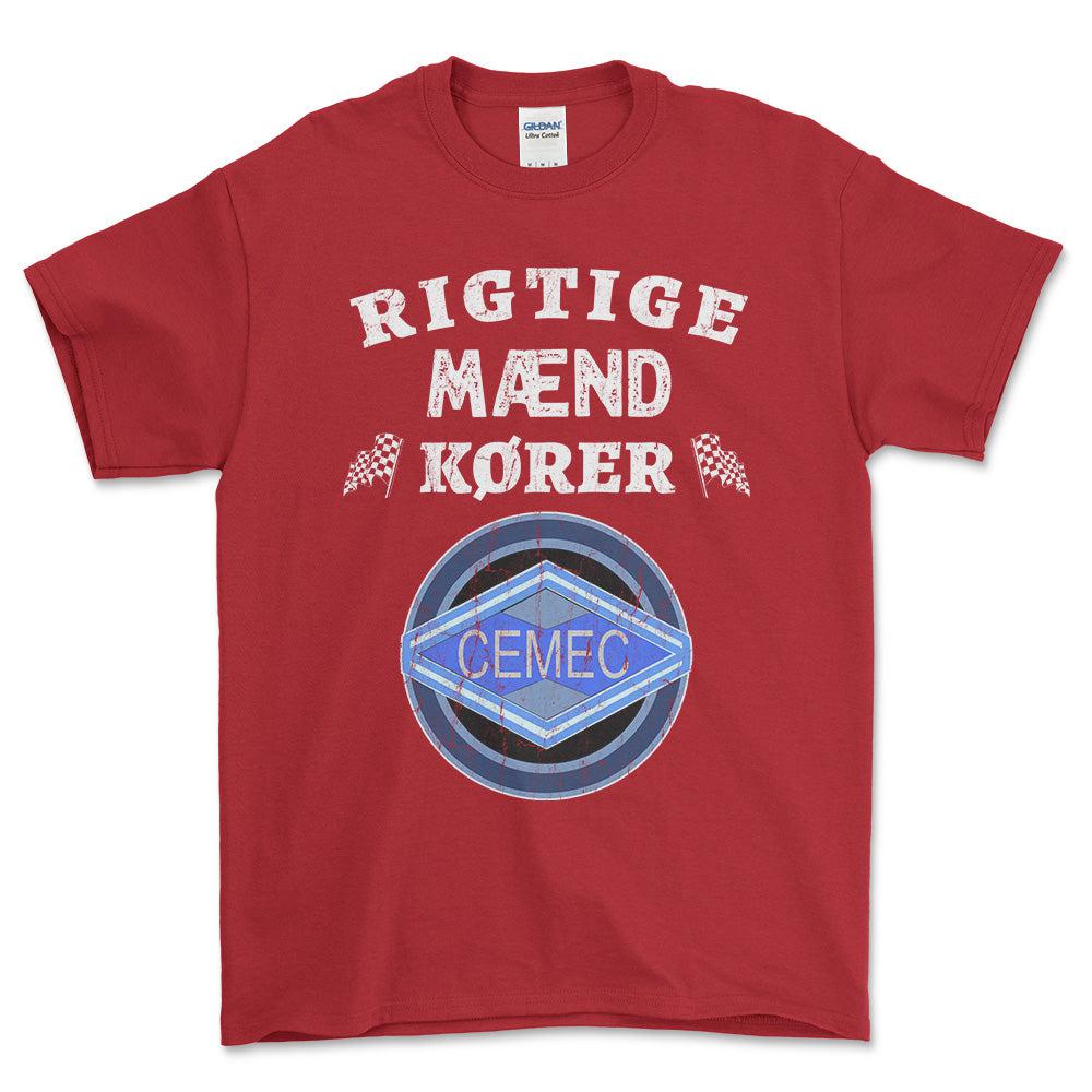 Cemec Rigtige Mænd Kører - Unisex T-Shirt , Bomuld-Beklædning-Cemec-Rød-S-Forside-Garage Culture Shop- garage - man cave - merchandise