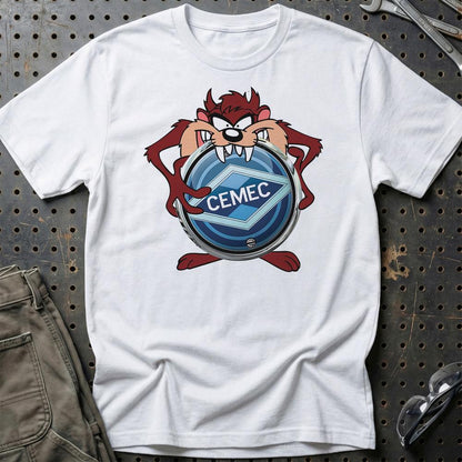 Cemec TAZ Unisex T-Shirt , Bomuld-Beklædning-Cemec-Hvid-S-Garage Culture Shop- garage - man cave - merchandise