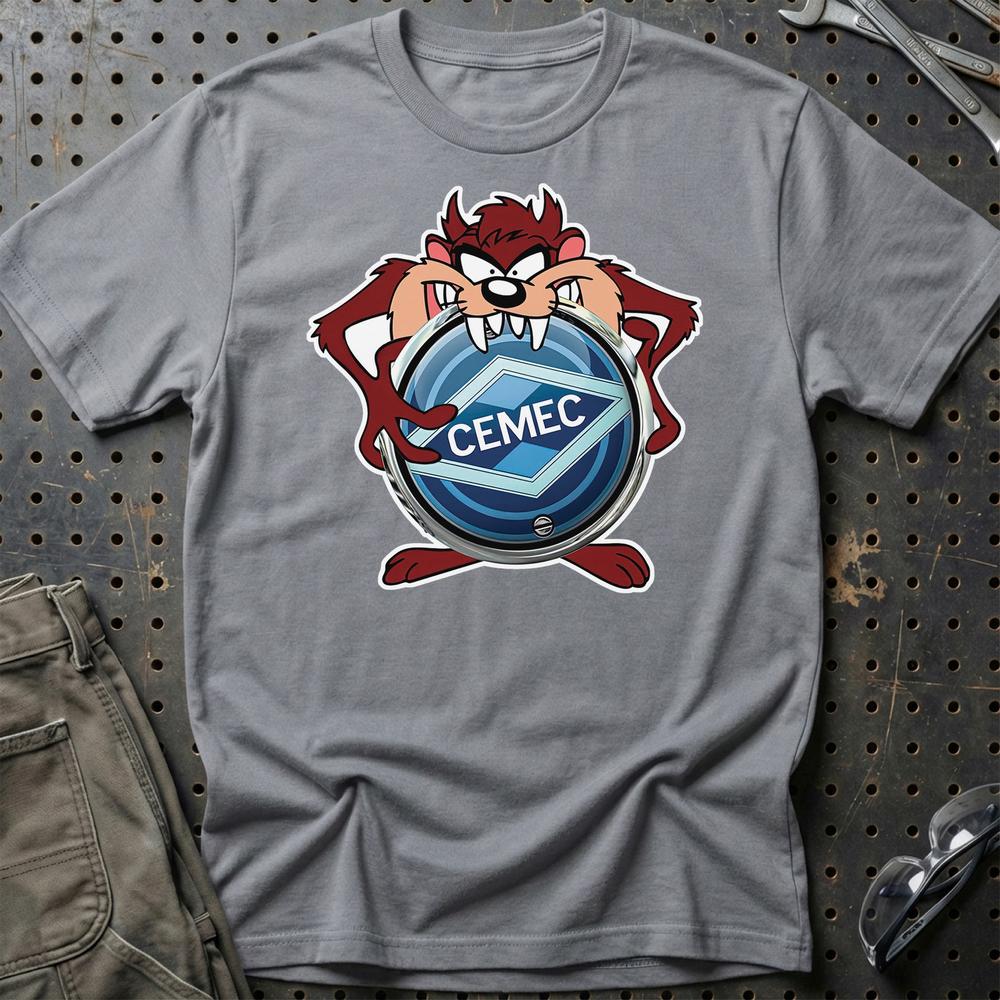 Cemec TAZ Unisex T-Shirt , Bomuld-Beklædning-Cemec-Grå Sport-S-Garage Culture Shop- garage - man cave - merchandise