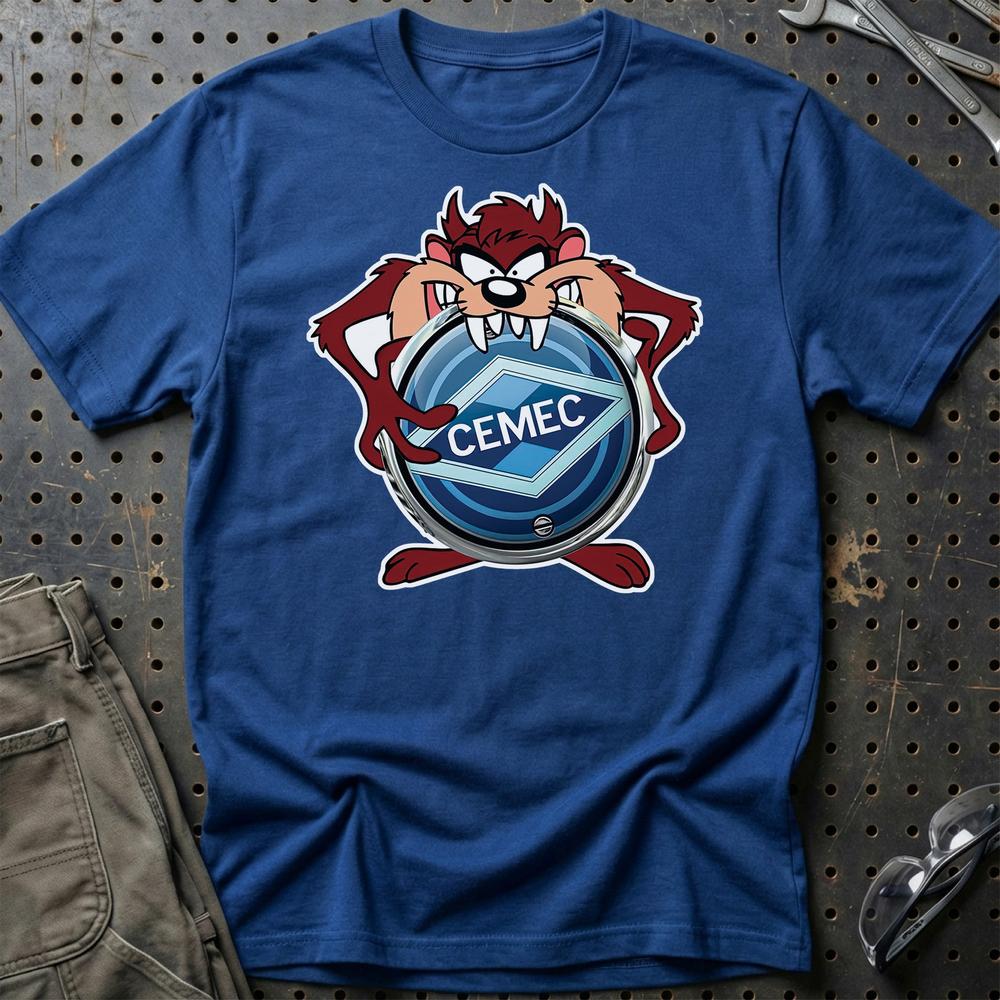 Cemec TAZ Unisex T-Shirt , Bomuld-Beklædning-Cemec-Blå Royal-S-Garage Culture Shop- garage - man cave - merchandise
